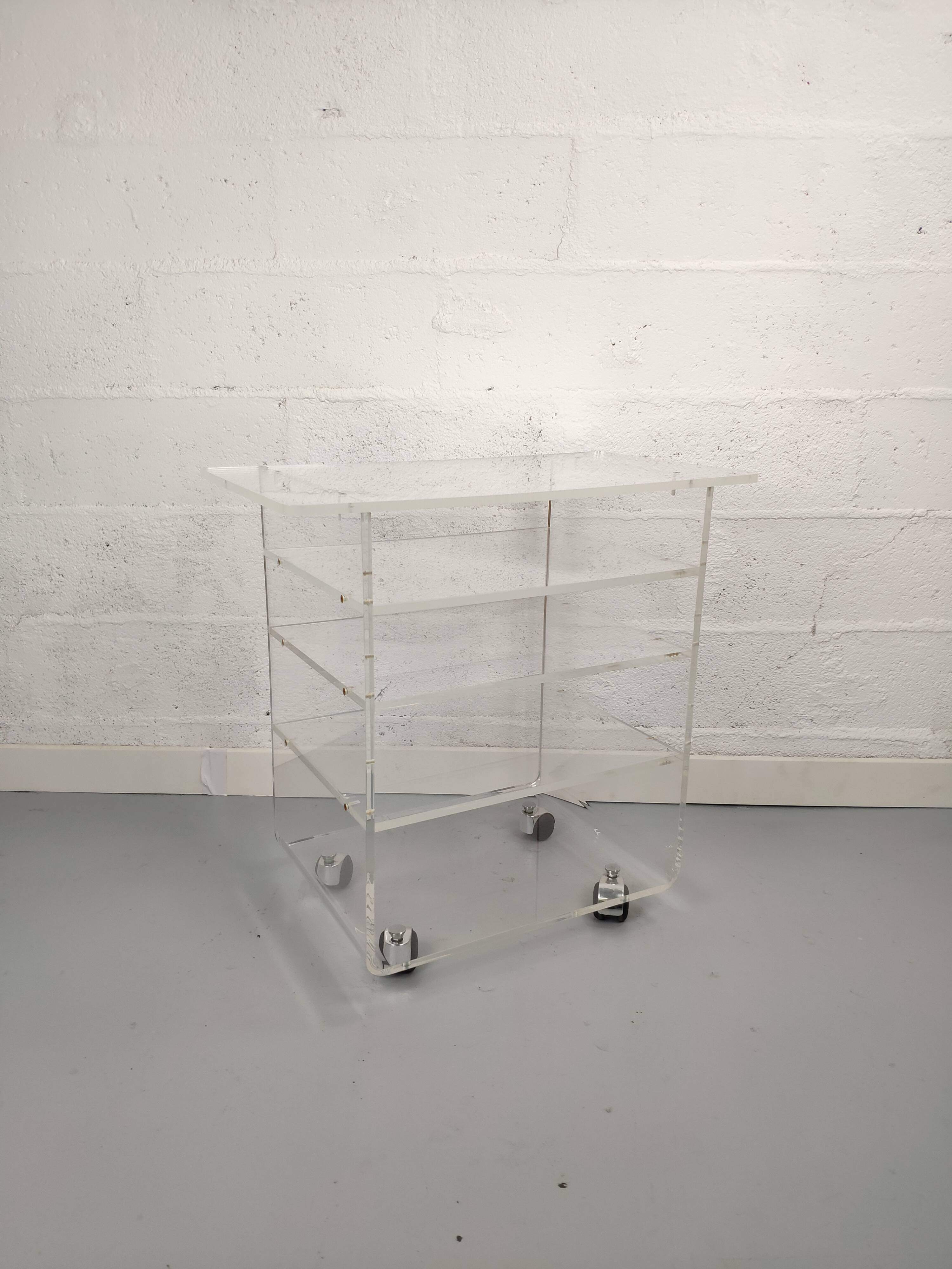 Plexiglas TV stand 4 trays The invisibles of the Marais