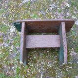 Vintage brutalist farmhouse stool bench