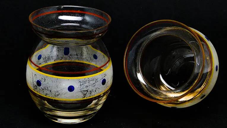 Paire de vases, pop art, verre, Huta Hortensja, Pologne, années 1960
