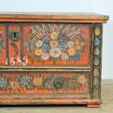 Folk art bridal chest, 1885
