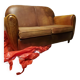 2-seater havana leather bench dimensions (in m): 1.30x0.75x0.75