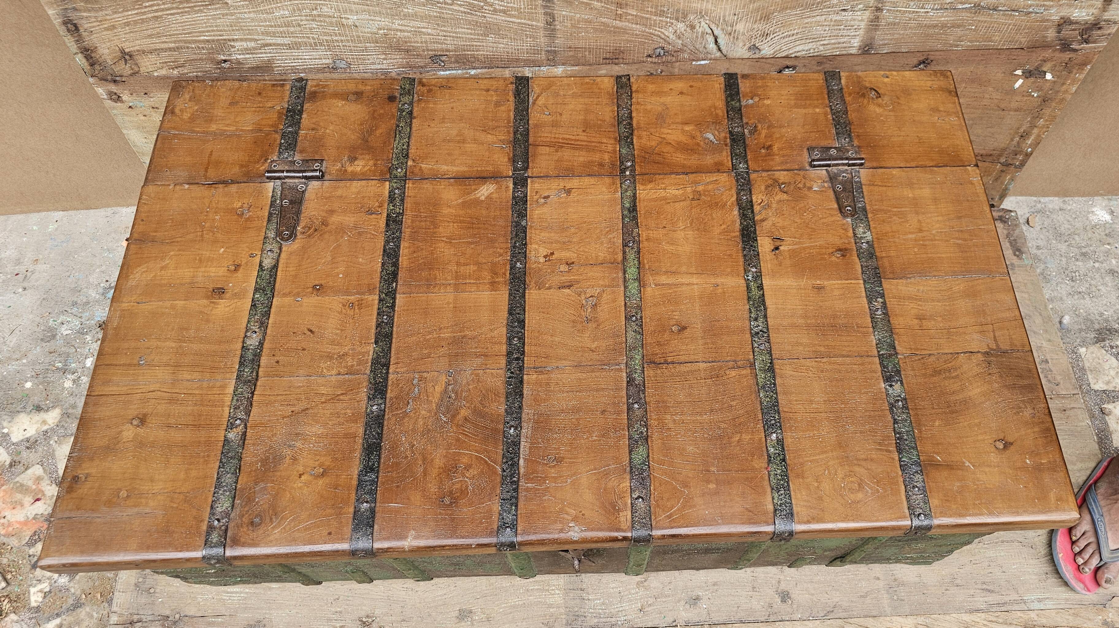 Old coffee table - Burmese teak chest