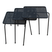 3 Soumba nesting tables by Mathieu Matégot, c. 1953