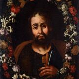 Peinture Ancienne Huile Sur Toile Saint Pierre Ecole Flamande En Italie 17ème Siècle