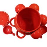 Sangria service from the 70s in orange ceramic