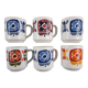 6 mugs vintage mobil design j-c. collector's miller