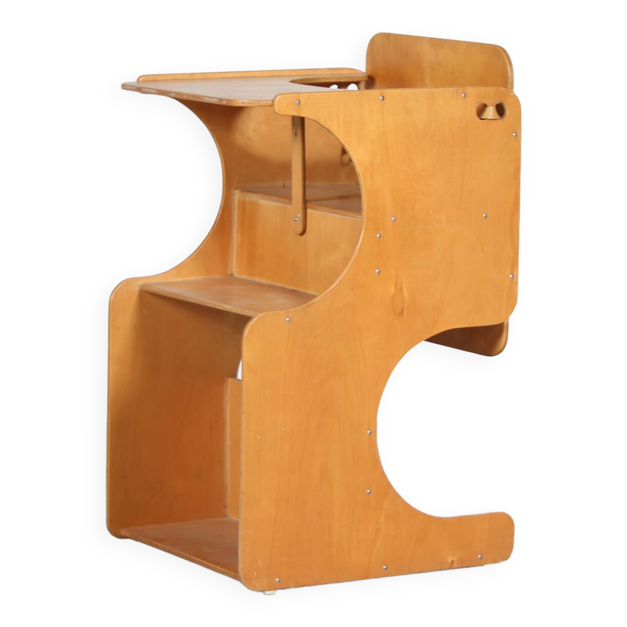 1950s Convertible plywooden children chair / desk from Italy