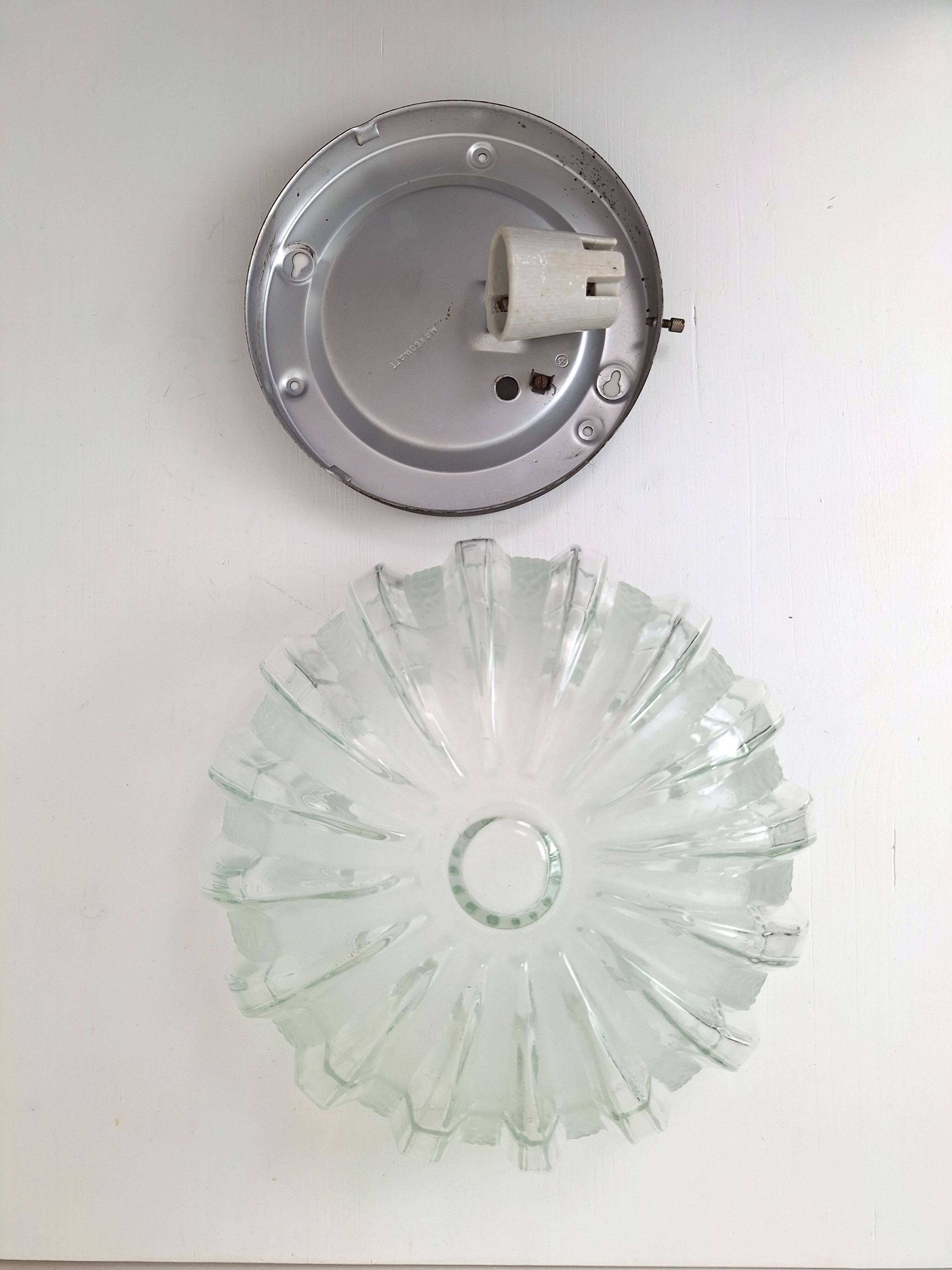 Plafonnier ou applique verre vintage 80s