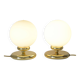 Pair of vintage gold bedside lamps desk lights from 80s retro table lights