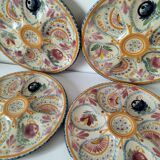 6 oyster plates Henriot Quimper decor 137 hand-painted