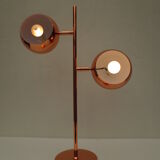 Copper table lamp, 2 spherical heads