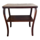 Varnished wooden stand with two shelves and curved legs / 50s-60s