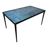 Table basse en céramique bleue par Robert & Jean CLOUTIER circa 1960