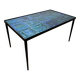 Blue ceramic coffee table by Robert & Jean CLOUTIER circa 1960