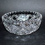 Coupe ronde en cristal taillé de saint-louis biseaux croisés