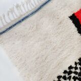 Moroccan Berber carpet Azilal ecru with colorful patterns 305x186cm