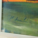 Original Swedish abstract oil painting on canvas "Abstract Rocks"