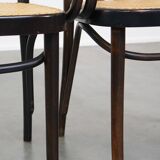 Set of 2 wooden dining chairs with woven seats