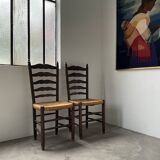 Trio rustic chairs in oak straw