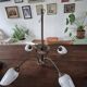 vintage pendant light from the 50s, brass and metal, tulip diffuser