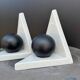 Ceramic bookends, Memphis design, 1980s.