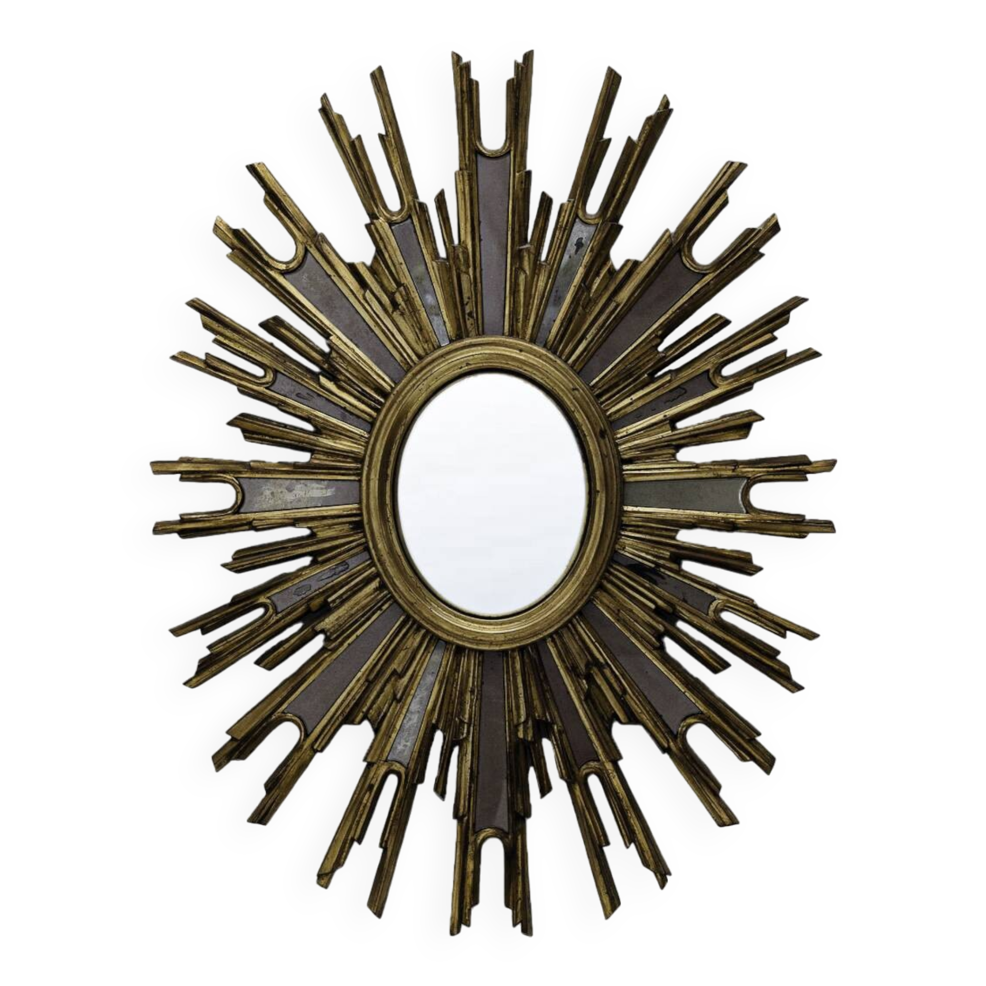 Rare oval convex sun mirror (3 pieces available)