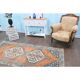 Vintage Turkish Oushak Handmade Wool Cotton Orange Runner Rug 116x250
