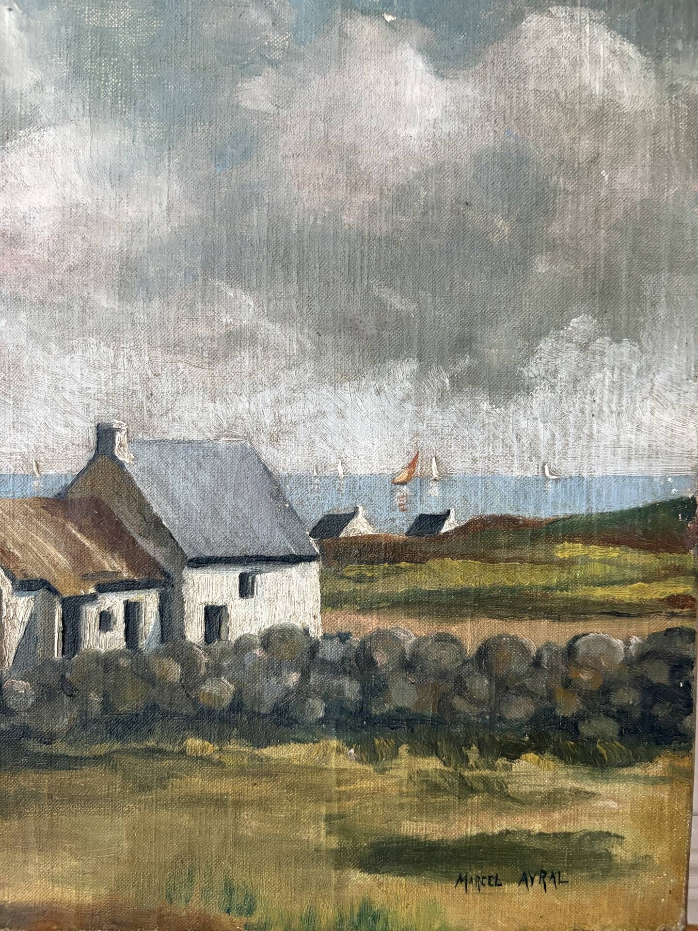 Oil painting landscape signed Marcel Ayral