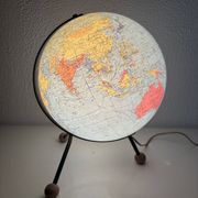 Vintage globe 1962 terrestrial world map glass tripod Taride - 32 cm