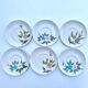 Stoneware dessert plates with floral decoration