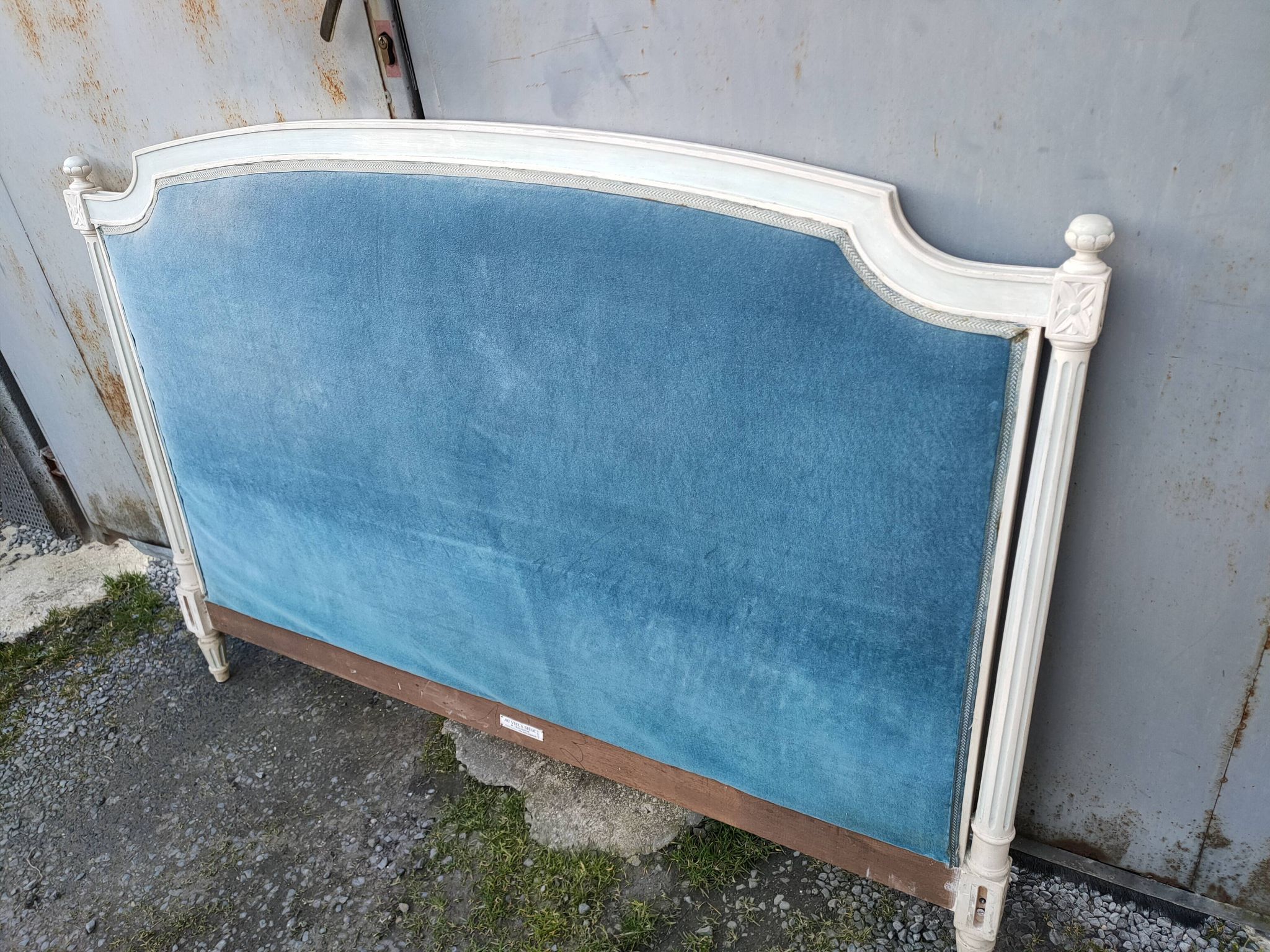 antique headboard in Louis XVI style