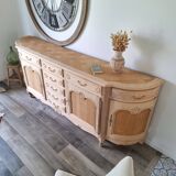 Low buffet in renovated solid cherry wood – Revisited Louis XV style – 250 cm