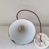 Conical pendant light in enamelled sheet metal