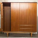 Scandinavian teak cabinet 1960 with mounting plan