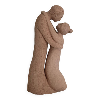 Terracotta sculpture of an entwined couple