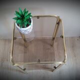 Golden side table and smoked glass