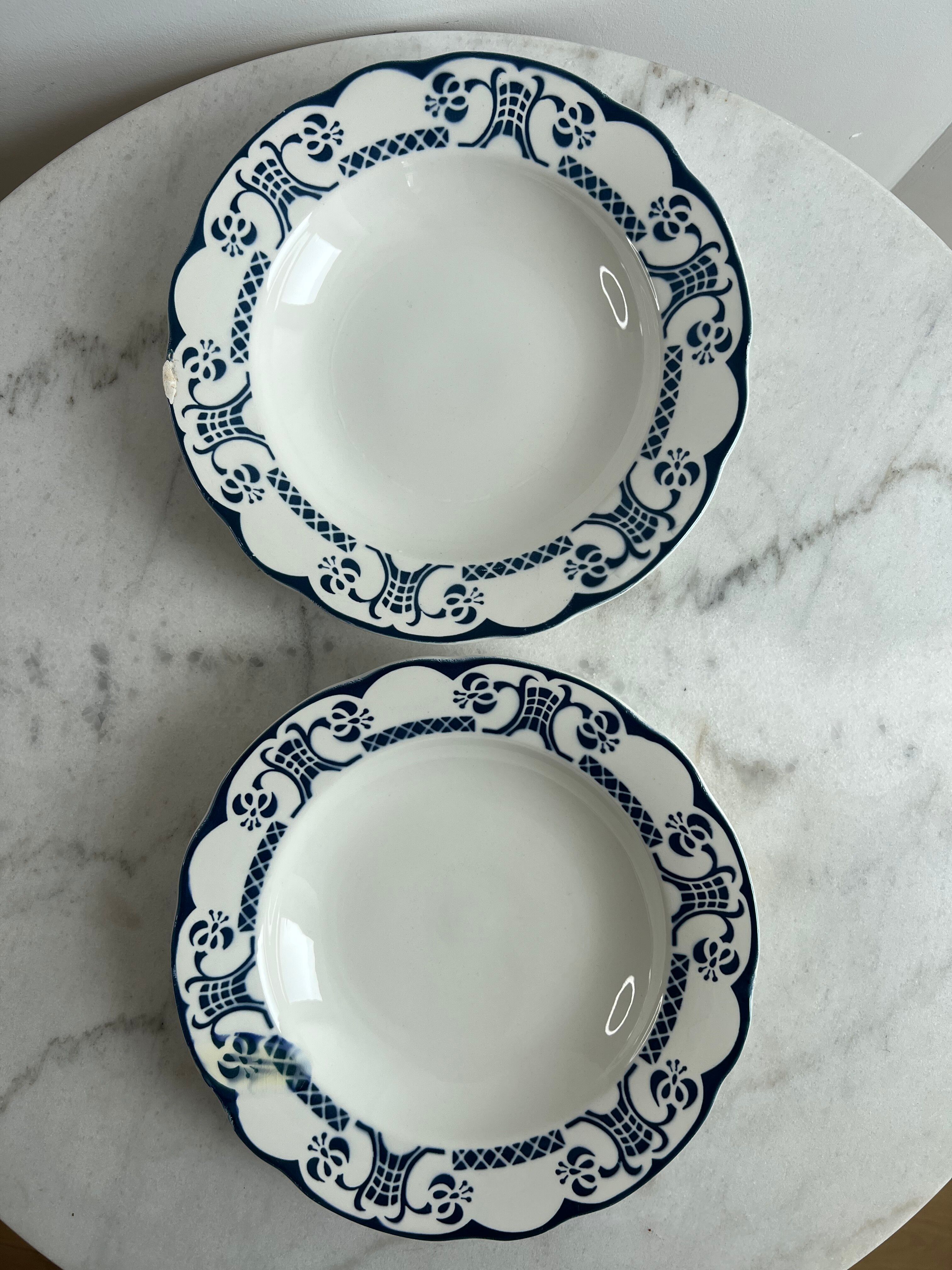 Set of 2 deep plates Marie Christine Sarreguemines