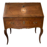 Ancien bureau dos d’âne pente marqueterie