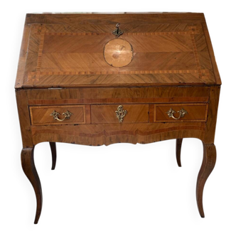Ancien bureau dos d’âne pente marqueterie