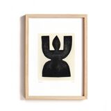 Collection of 4 paintings on paper - abstract paintings signed Eawy