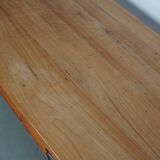 Vintage Cherry 20th Century French Rustic Farmhouse Dining Table