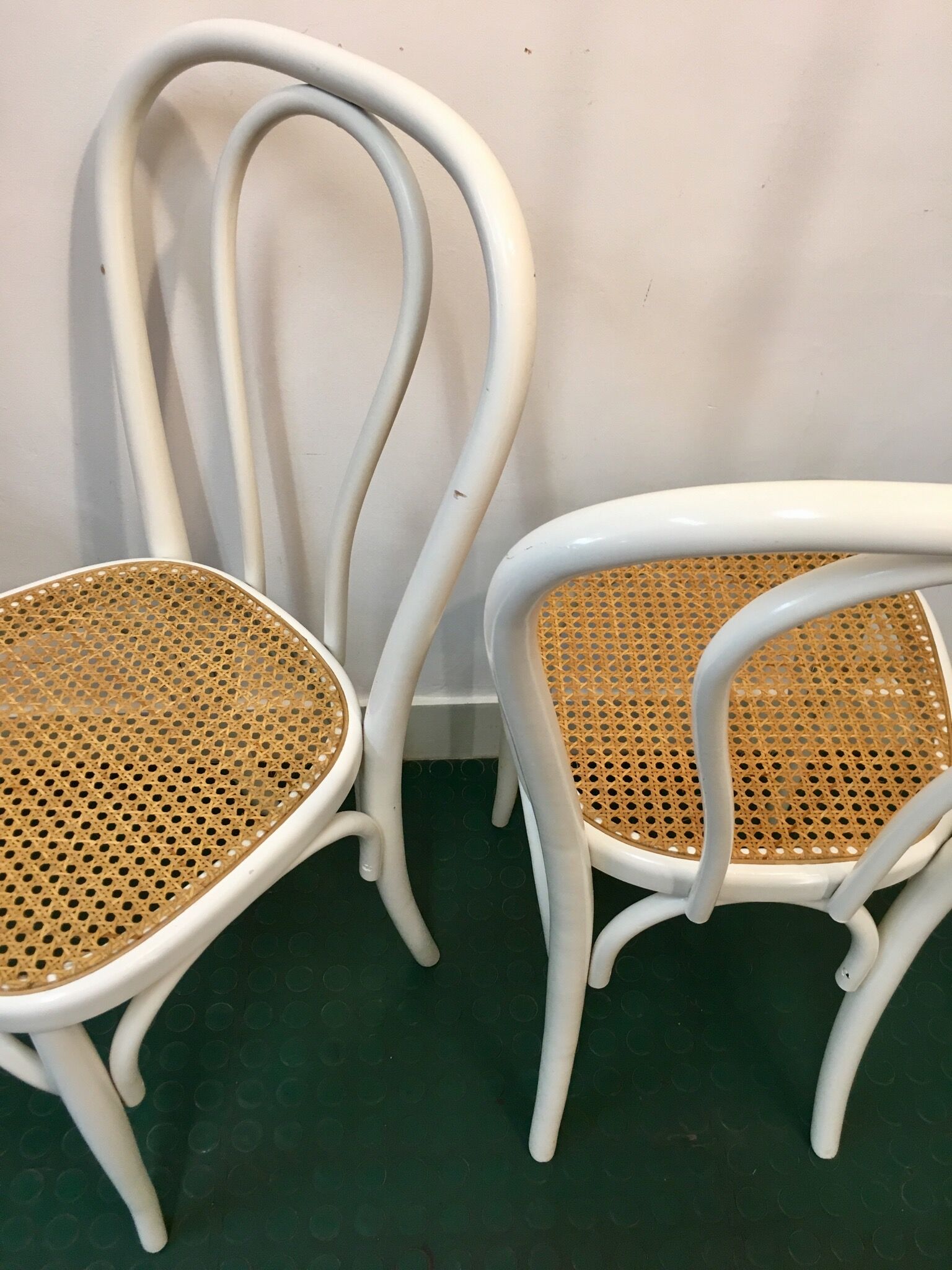 Pair of chairs bistro cane