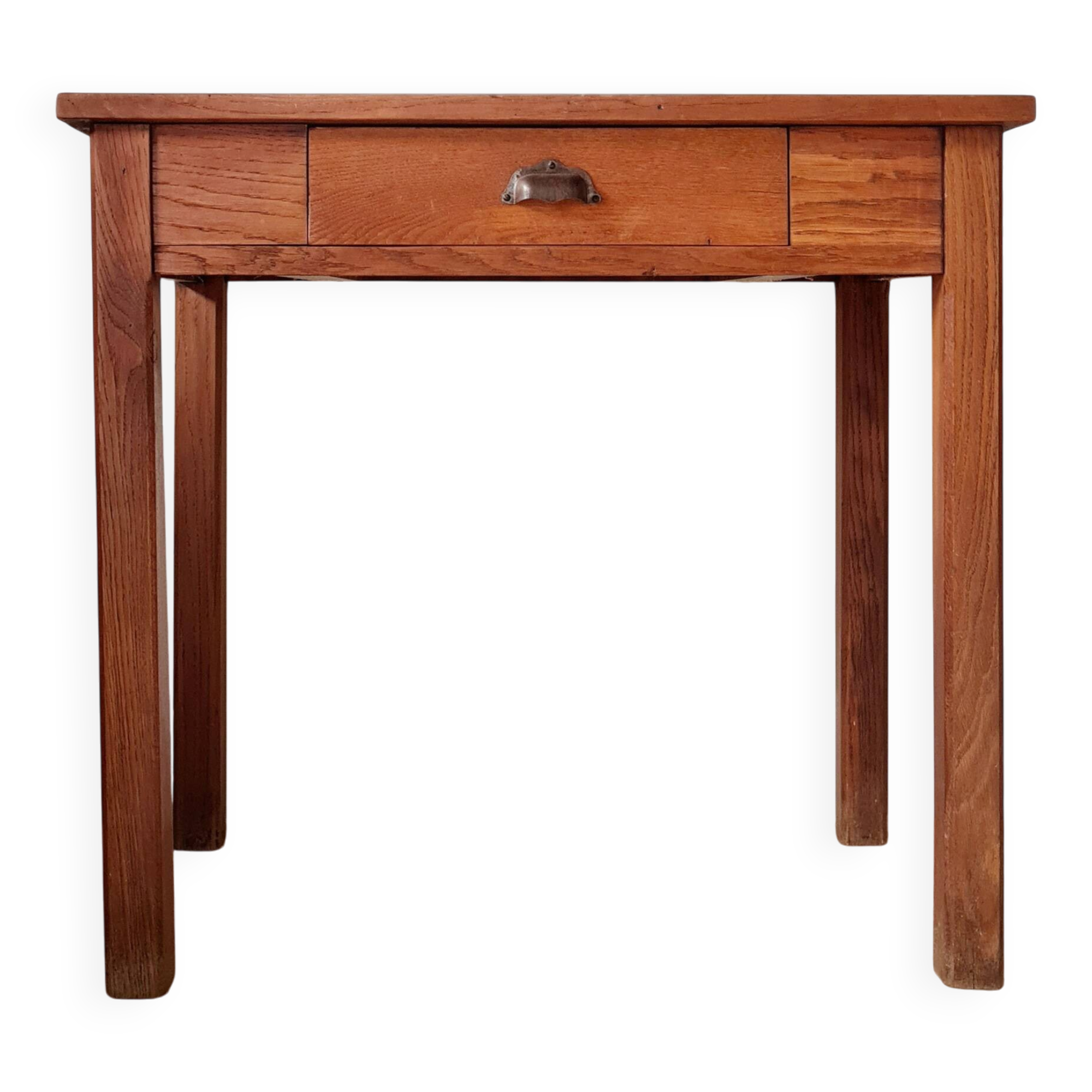 Solid wood table - vintage wooden desk with drawer