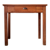 Solid wood table - vintage wooden desk with drawer