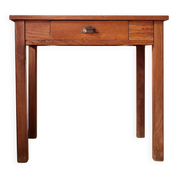 Table bois massif - bureau vintage en bois avec tiroir