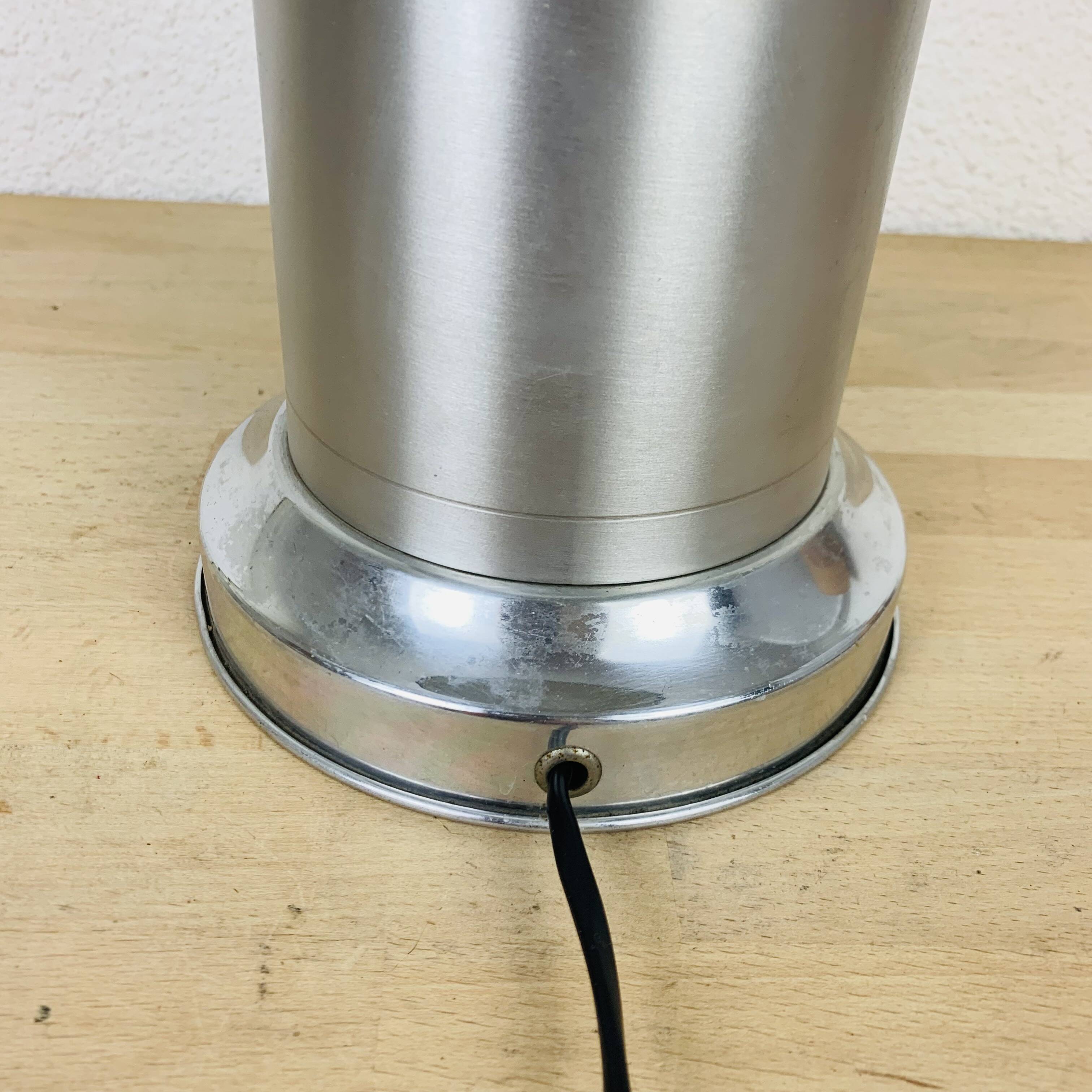 Brushed aluminum lamp from the 70s