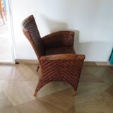 Woven rattan armchair, 1980s