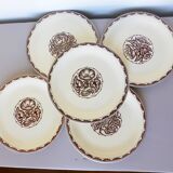5 assiettes dessert de Sarreguemines modèle Argonne
