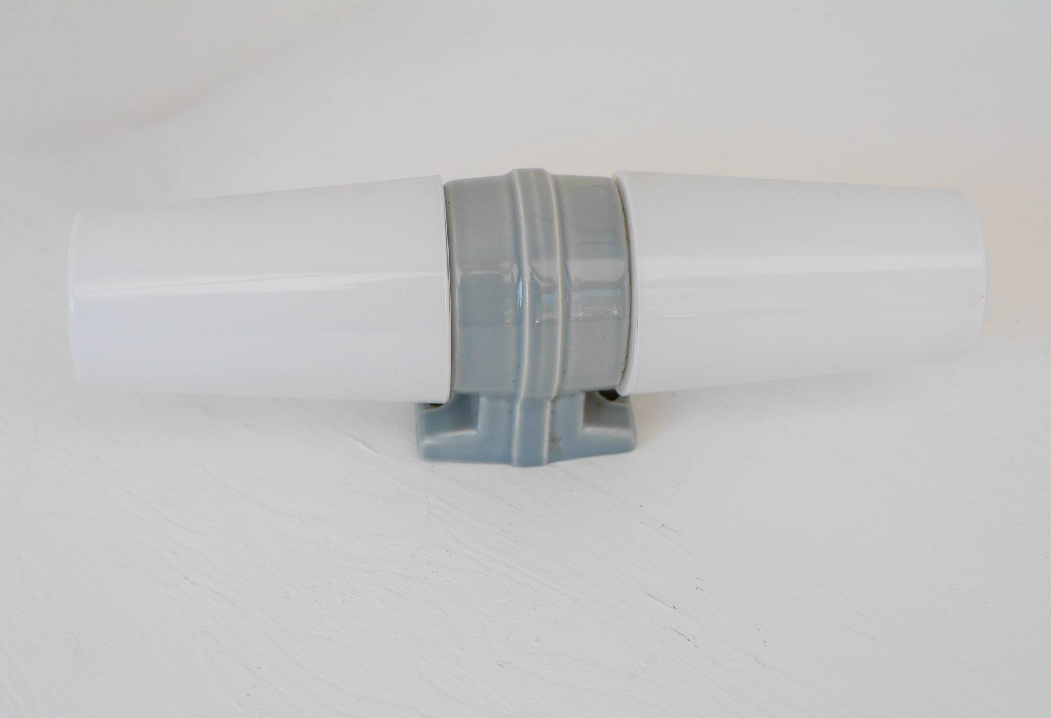 Large Mid-Century Modern Pale Grey Bathroom Sconce by Sigvard Bernadotte