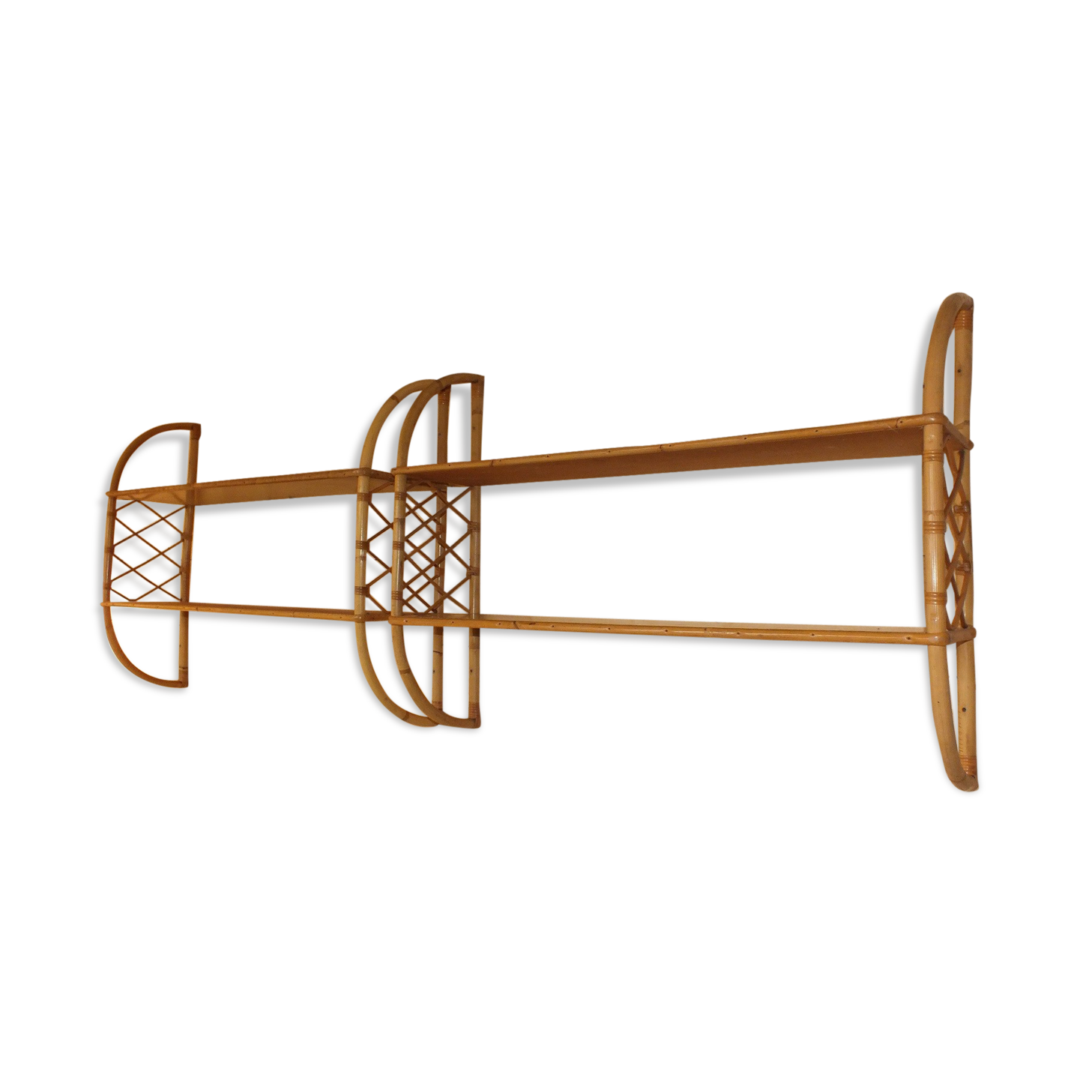 Pair of vintage rattan shelves